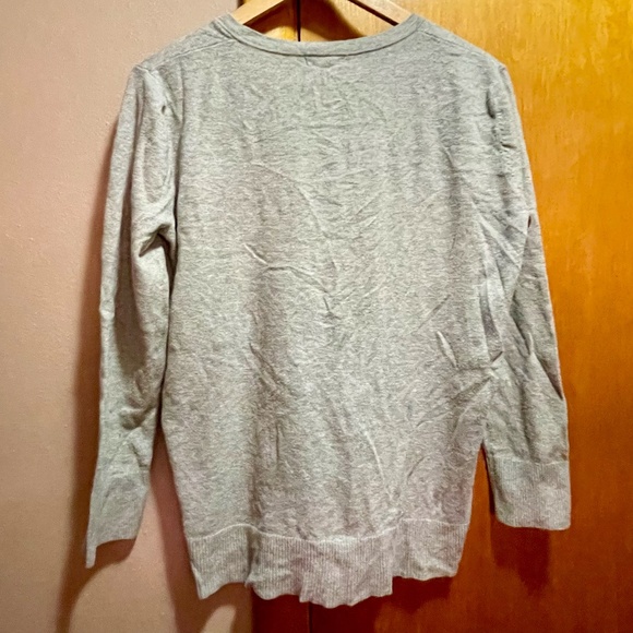 Merona Vintage Womens Size Medium Light Gray Button Up Cardigan Knit Sweater - Picture 7 of 11